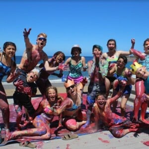 Campers paint party.