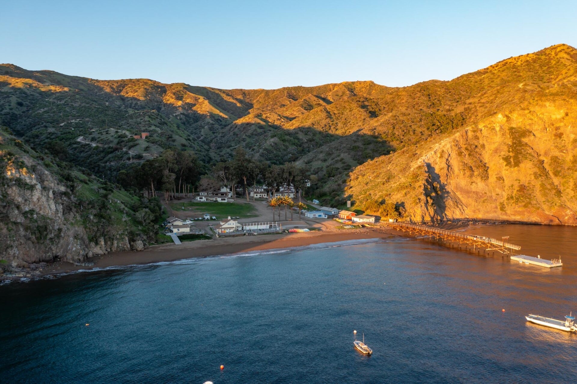 An aerial view of Toyon Bay landscape.