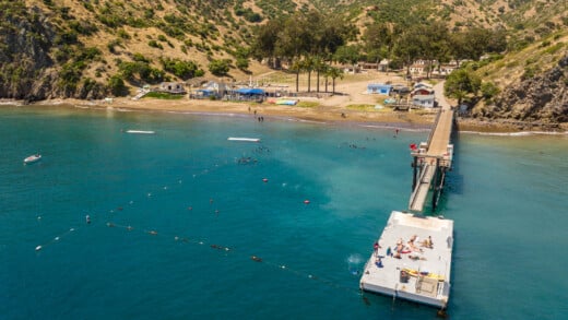 An ocean-facing view of Catalina Sea Camp on Catalina Island, showing the seaside campus where campers explore marine science and adventure.